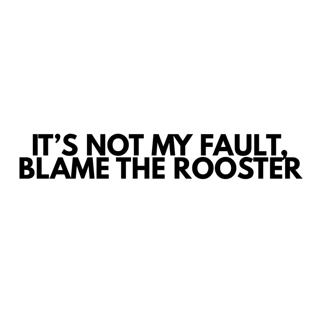 It's Not My Fault Blame the Rooster - Vinyl Sticker - P0019