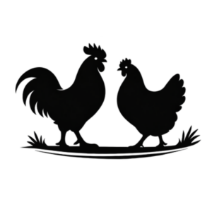 Chicken Couple Silhouette - Vinyl Sticker - 0031
